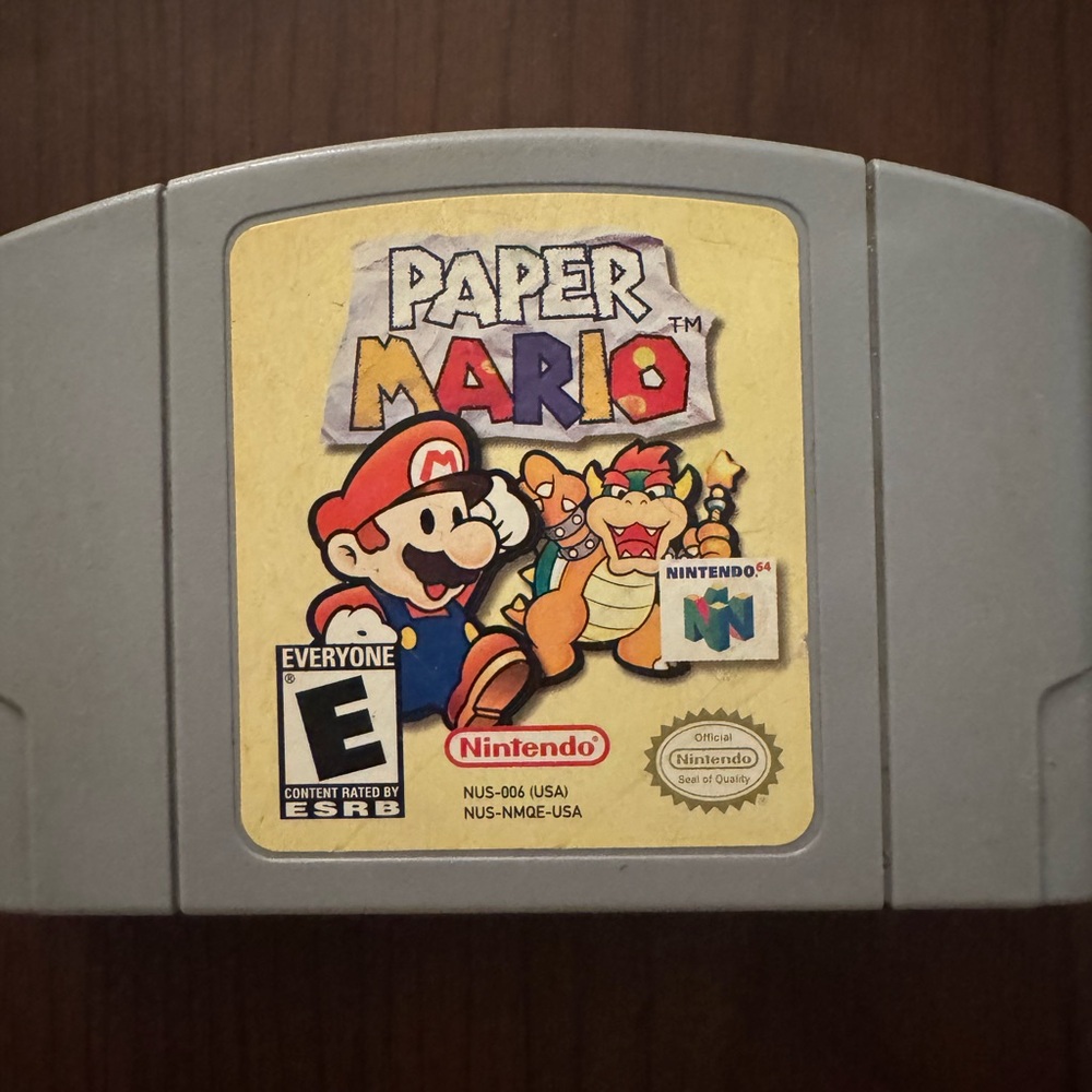 Nintendo Gray N64 Paper Mario Game